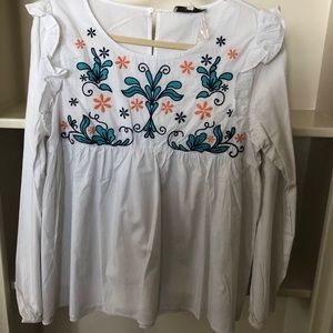 Baby doll embroidered top